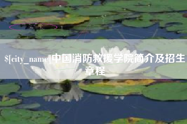 扬中中国消防救援学院简介及招生章程