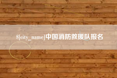 扬中中国消防救援队报名