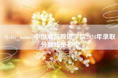 扬中中国消防救援学院2024年录取分数线是多少