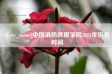 扬中中国消防救援学院2021年报名时间
