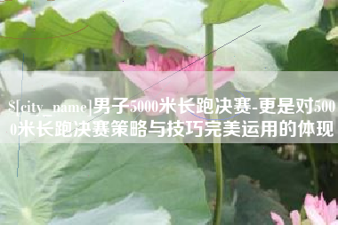 扬中男子5000米长跑决赛-更是对5000米长跑决赛策略与技巧完美运用的体现