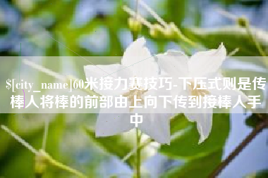 扬中60米接力赛技巧-下压式则是传棒人将棒的前部由上向下传到接棒人手中