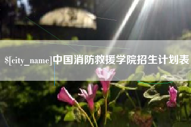 扬中中国消防救援学院招生计划表