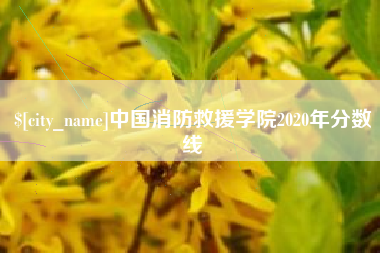 扬中中国消防救援学院2020年分数线